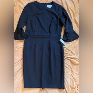 NWT Donna Morgan Black Dress w Flutter Sleeves. Sz 12